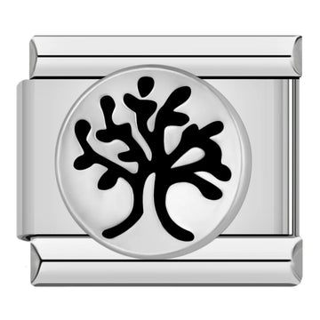 Sunset Palm Tree Italian Silver Charm