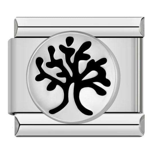 Sunset Palm Tree Italian Silver Charm
