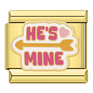 He's Mine Italian Gold Charm