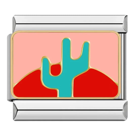 Cactus Italian Silver Charm