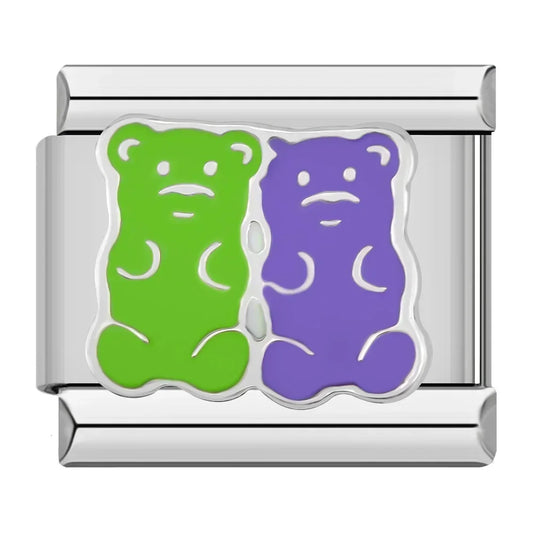 Couple Bear v2 Italian Silver Charm