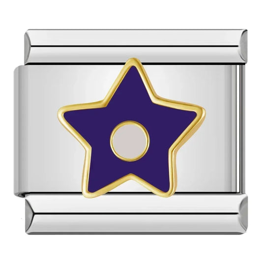 Purple Star Italian Silver Charm
