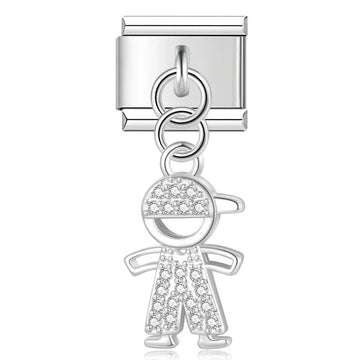 Crystal Man v5 Italian Dangle Sliver Charm