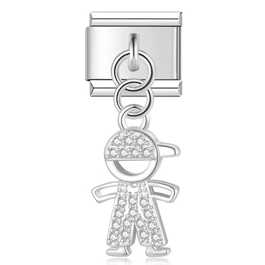 Crystal Man v5 Italian Dangle Sliver Charm