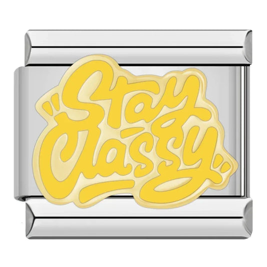 Stay Classy Italian Silver Charm
