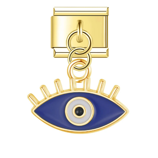 Evil Eye v4 Italian Dangle Gold Charm