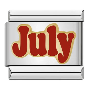 July Month Italian Silver Charm