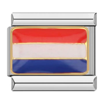 Netherlands Country Flag Italian Silver Charm