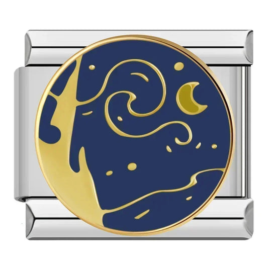 Starry Night Italian Silver Charm