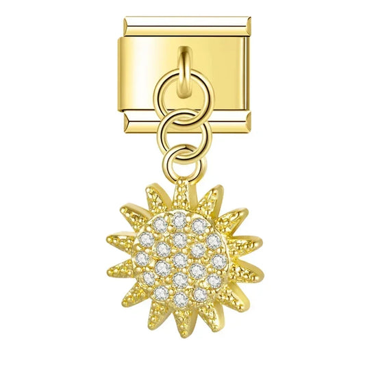 Sun v1 Italian Dangle Gold Charm