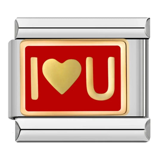 I Love You Italian Silver Charm