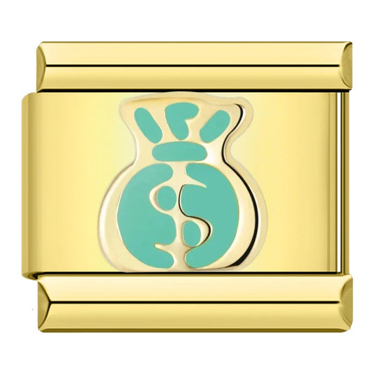 Money Bag Italian Gold Charm