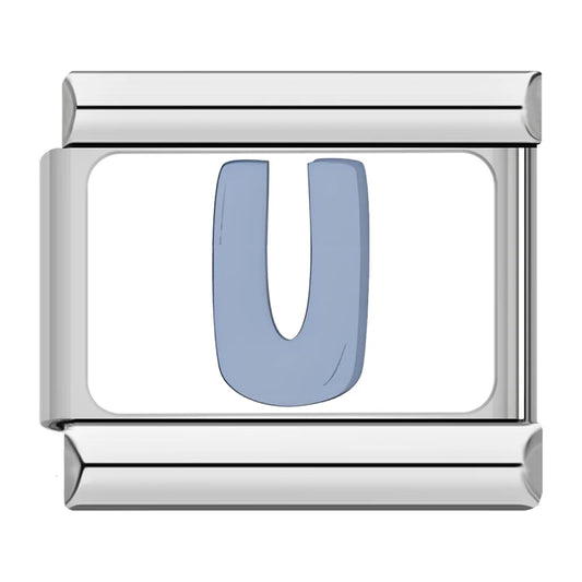 U Italian Silver Charm