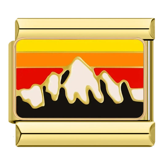Mountain Italian Gold Charm