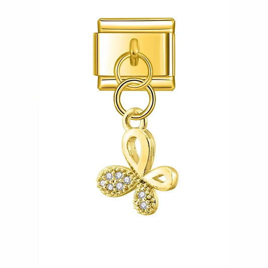 Four-leaf Clover Italian Dangle Gold Charm