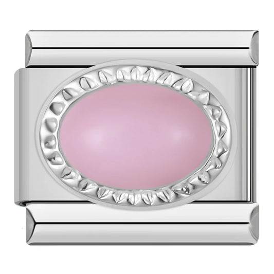 Pink Stone Italian Silver Charm