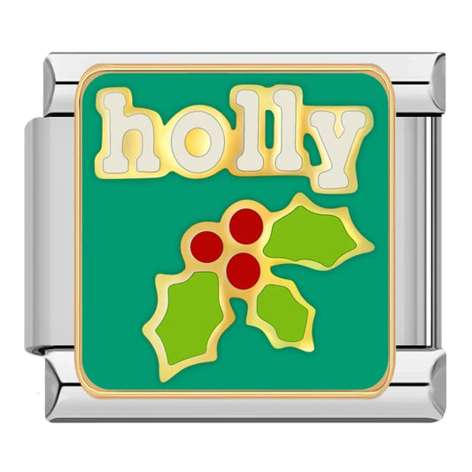 Holly Italian Silver Charm