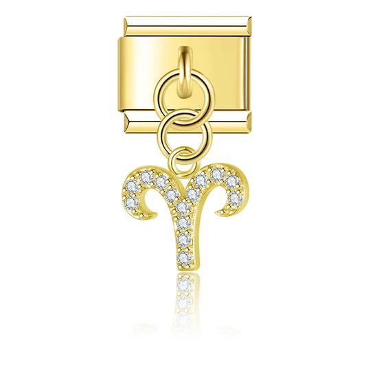 Aries Zodiac Italian Gold Charm