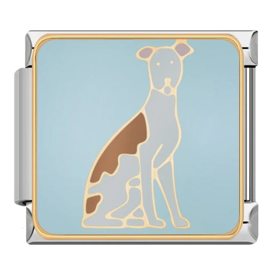 Brown And White Dog Italian Silver Charm