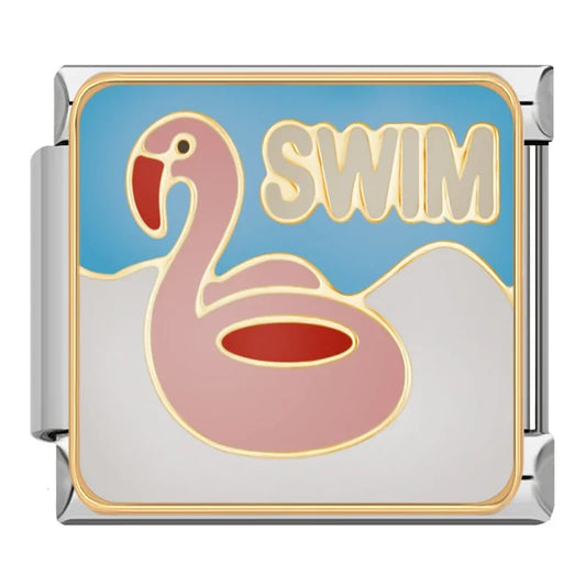 Swim Italian Silver Charm