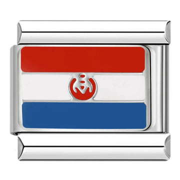 Croatia Country Flag Italian Silver Charm