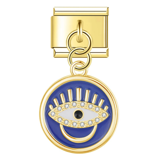 Evil Eye v11 Italian Dangle Gold Charm