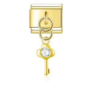 Key Gold Dangle Charm