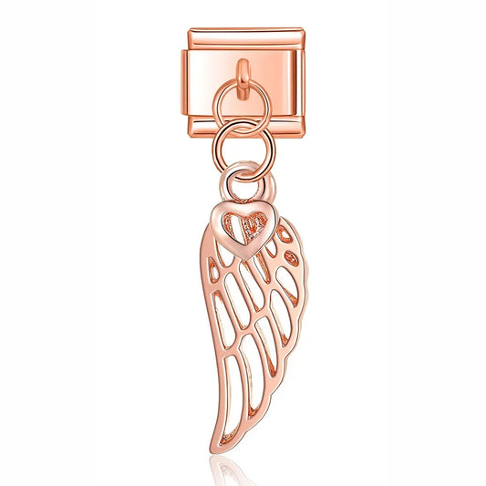 Angel Wing Italian Dangle Silver Charm