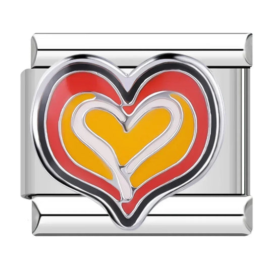 Colorful Heart Italian Silver Charm