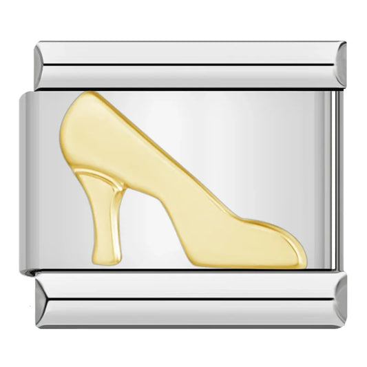 Gold High Heel Italian Silve Charm