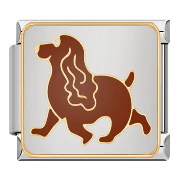 Cocker Spaniel Dog Italian Silver Charm