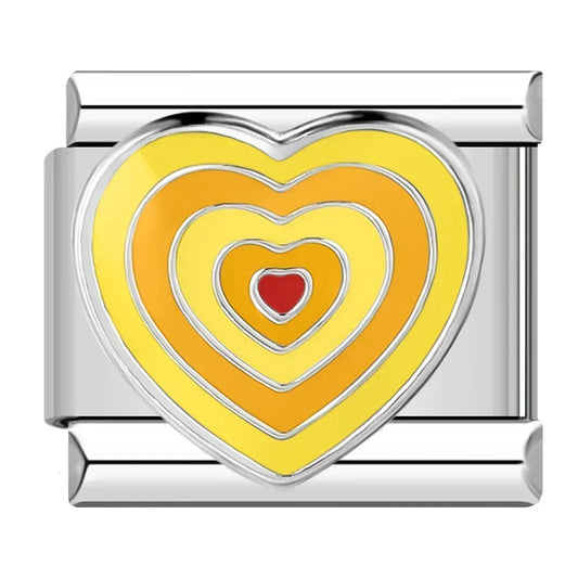 Yellow Heart Italian Silver Charm