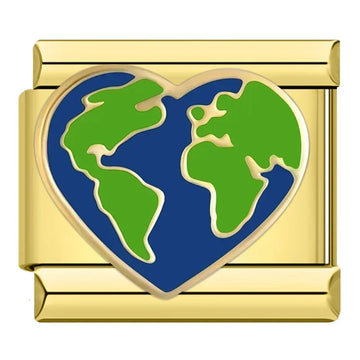 Earth Heart Italian Gold Charm