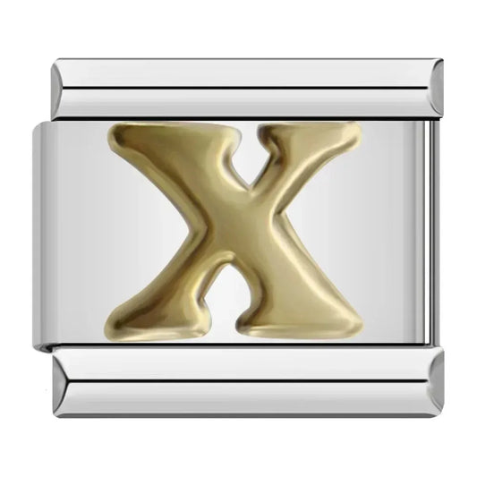 Alphabet Letter X Italian Silver Charm