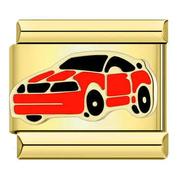 Red Car Italian Gold Charm