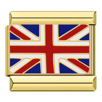 United Kingdom Flag Italian Gold Charm