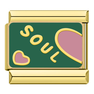 Soul Hearts Green Italian Gold Charm