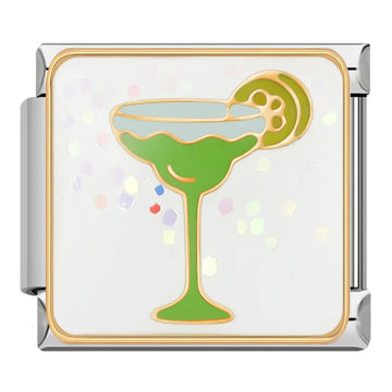 Green Cocktail Glass Italian Silver Charm