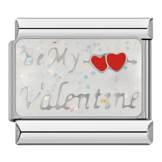 Be My Valentine Italian Silver Charm