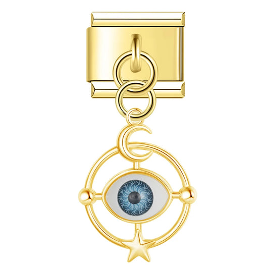 Evil Eye v1 Italian Dangle Gold Charm