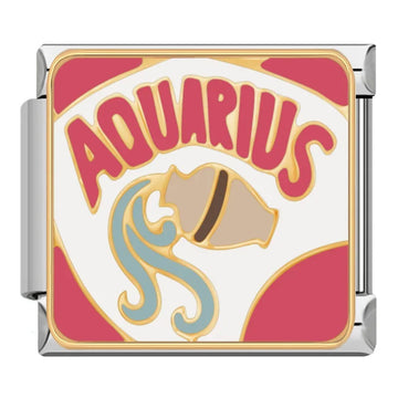 Aquarius Italian Silver Charm