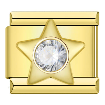 Star Crystal Italian Gold Charm