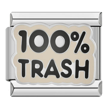 100% Trash Italian Silver Charm