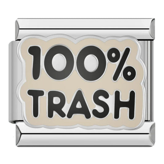 100% Trash Italian Silver Charm