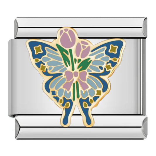 Butterfly v1 Italian Silver Charm