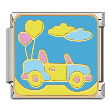 Convertible Car Wedding Italian Silver Charm