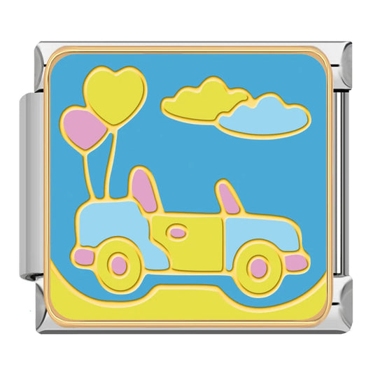 Convertible Car Wedding Italian Silver Charm