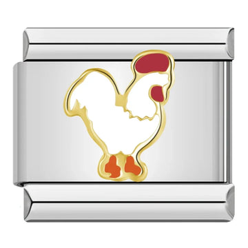 Rooster Italian Silver Charm