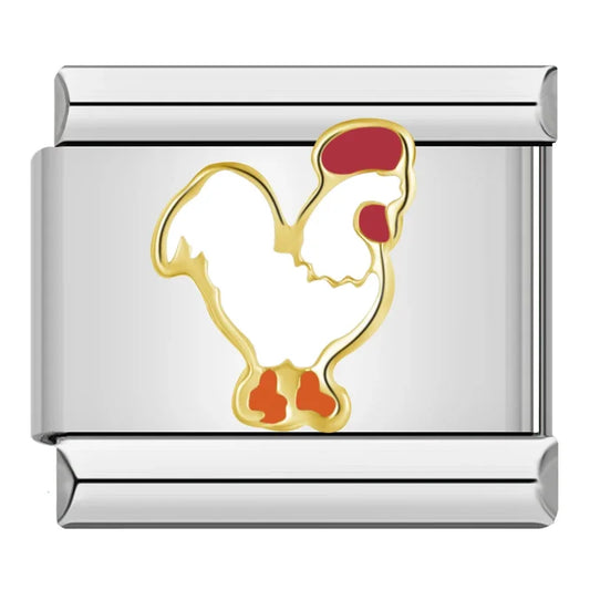 Rooster Italian Silver Charm