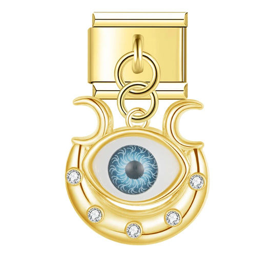 Evil Eye v16 Italian Dangle Gold Charm